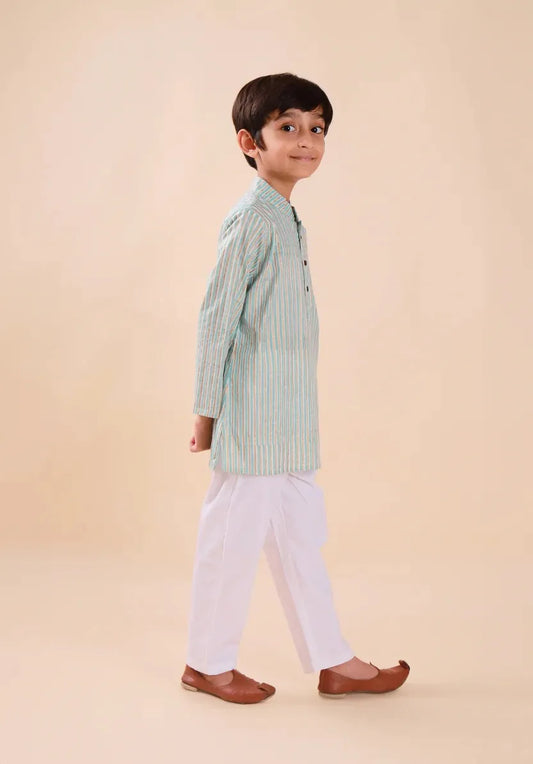 Pastel Striped Kurta Pajam