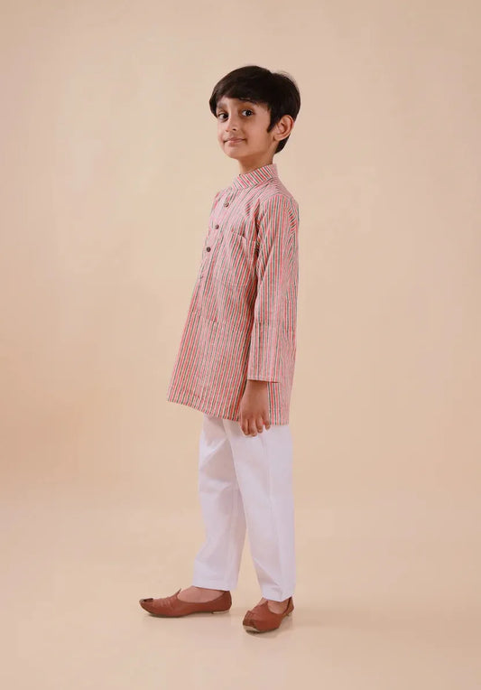 Multicolor Striped Kurta Pajama